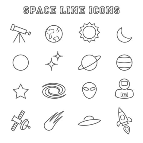 Space Line Icons 2180163 Vector Art At Vecteezy