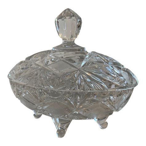 1960s Czechoslovakia S Bohemia Lidded Crystal Glass Bowl Chairish