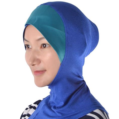 hawei home arabic muslim keffiyeh scarf wrap forehead cross head cover turban blue blue