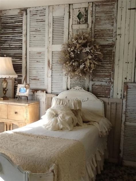 Rustic Bedroom Ideas Wall Made With Old Shutters Old