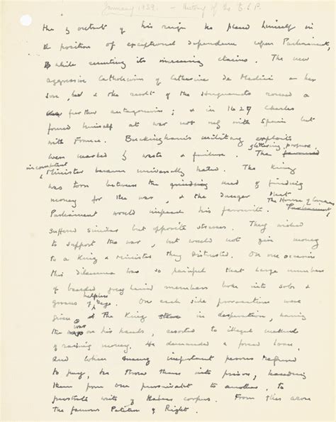 Churchill Winston S Autograph Manuscript A Page From A Working Draft Of A History Of The
