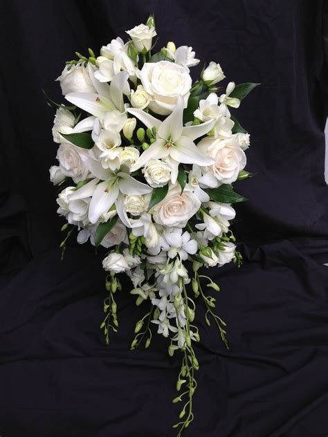 White Cascade Cascading Bridal Bouquets Cascade Bridal Bouquet