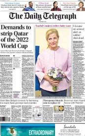 The Daily Telegraph UK Front Page For 19 March 2014 Paperboy Online