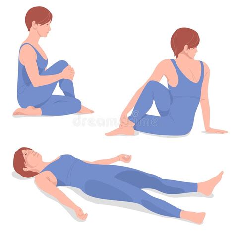 Digital Illustration Of Woman Line Doing Stretching Exercises Stock Illustration Illustration