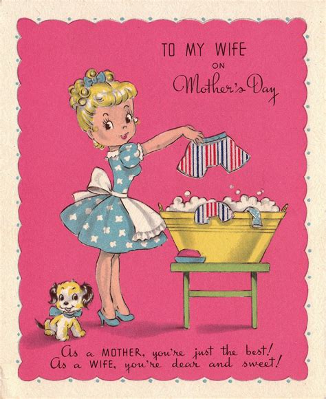 Vintage 1950s To My Wife On Mothers Day Greetings Card Etsy