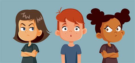 Angry Girls Upset With Their Friend Vector Cartoon Illustration Stock