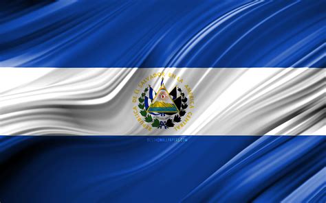 Download Wallpapers 4k El Salvador Flag North American Countries 3d Waves Flag Of El