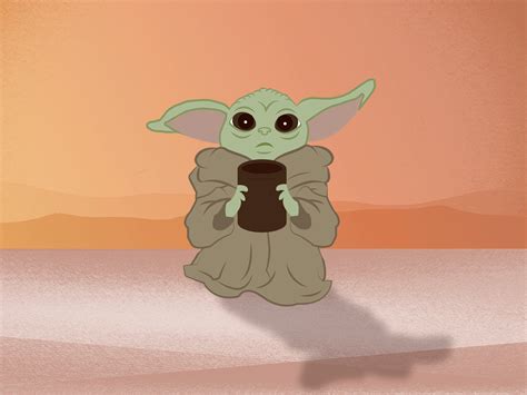 Baby Yoda And Tea  By Brianne Bernard On Dribbble