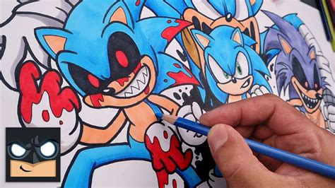 Drawing Sonic Sonicexe Lord X Corrupted Sonic Youtube