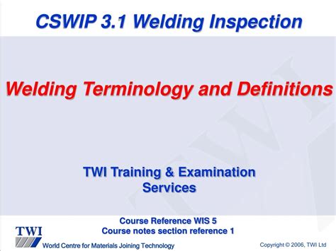 Ppt Cswip 31 Welding Inspection Powerpoint Presentation Free