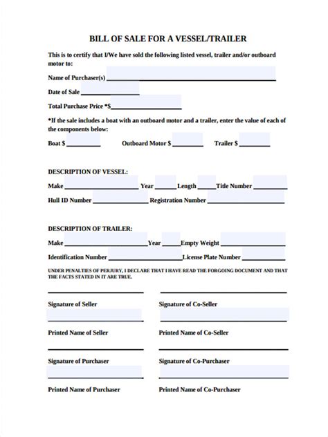 Free 28 Sample Bill Of Sale Forms In Pdf Ms Word