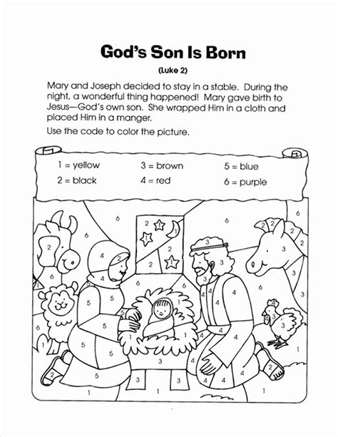 Color By Number Christian Coloring Sheets Inspirational Color By