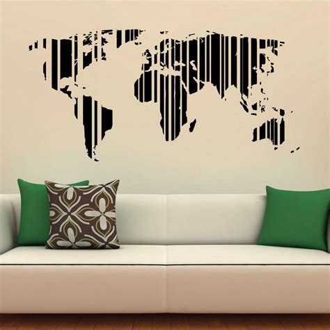 World Map Wall Sticker Vinyl Art Home Decor Living Room Interior Design