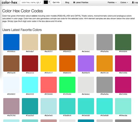 Color Hex Page For Web Colors Palettes Legal Design Toolbox