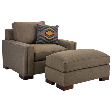 Broyhill Furniture Rocco Chair And 12 And Ottoman With Exposed Wood