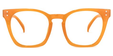 Stacie Square Orange Eyeglasses Vooglam