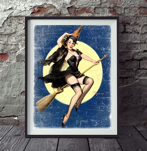 Vintage Halloween Sexy Pin Up Witch By Gil Elvgren Etsy