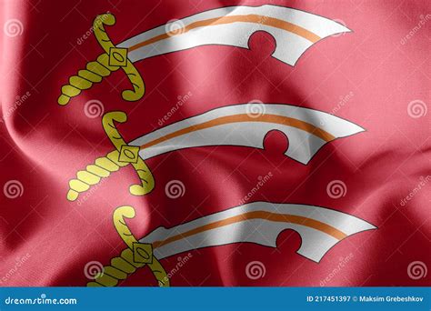 3d Illustration Flag Of Essex Is A County Of England Stock Illustration Illustration Of Fabric