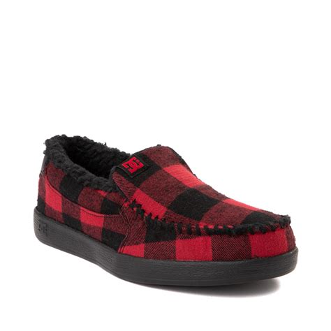 Mens Dc Villain Winterized Skate Shoe Black Red Plaid Journeys