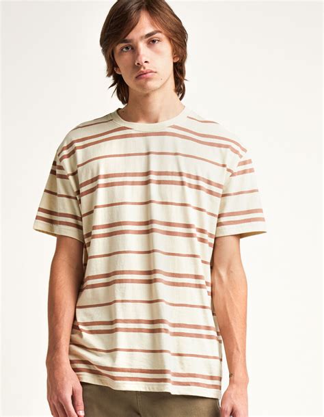 Rsq Striped Mens Oversize T Shirt Sand Tillys