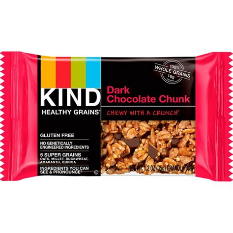 Kind Knd18082 Dark Chocolate Chunk Healthy Grains Bar 12 Box
