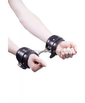 New Black Bondage Padded Wrist Cuffs Soft Leather Material Buy