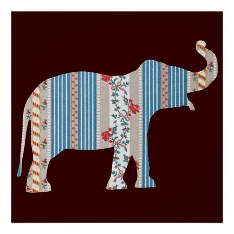 Download hd wallpapers for free on unsplash. Vintage Antique Elephant Pattern Wallpaper Floral Poster ...