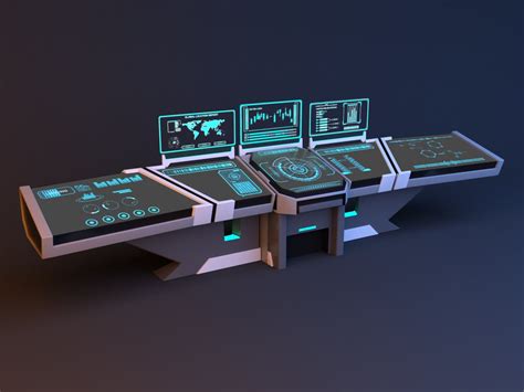 Sci Fi Futuristic Control Desk Console Modèles 3d In Ordinateur 3dexport