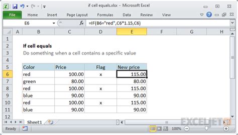 Excel Formula If Cell Equals Exceljet