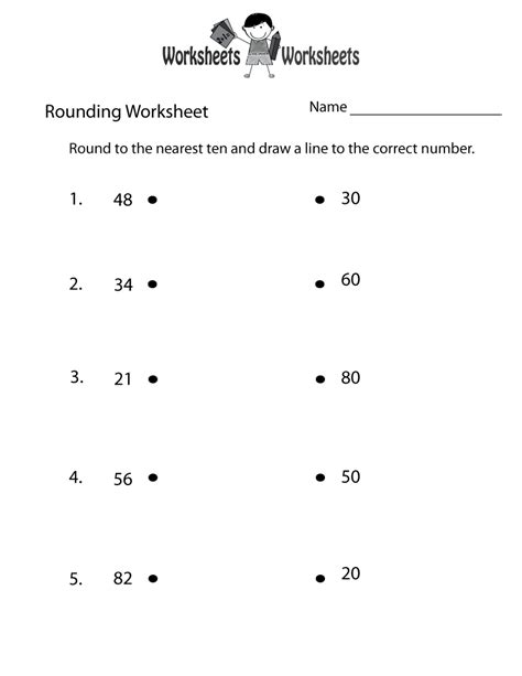 Worksheet For Rounding Whole Numbers
