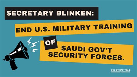 Secretary Blinken Halt All Military Training Of Saudi Government