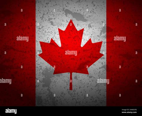 Grunge Canada Flag Textured Background Vector Illustration Stock