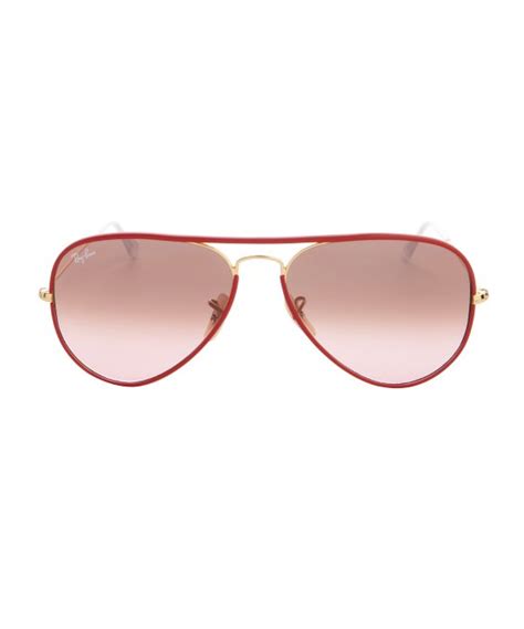 Lyst Ray Ban Pink Matte Metal Full Color Aviator Sunglasses In Pink For Men