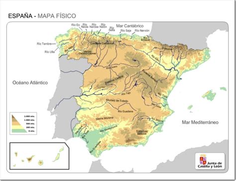 Pais Espana Mapa Fisico Rios Mudo Citas Adultos En Islas Canarias