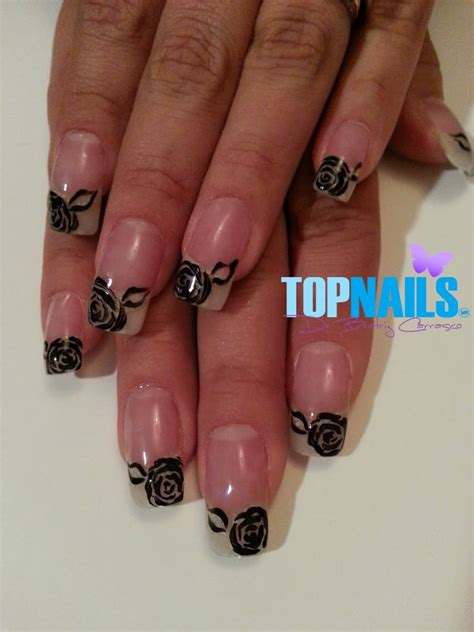 Uñas acrílicas con diseños florales pintados a mano alzada femme. Topnails.cl Uñas acrílicas y Uñas gel a domicilio: Uñas ...