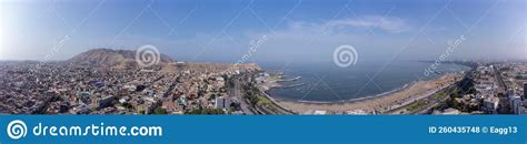 Aerial View Of The Chorrillos Boardwalk In Lima Stock Photo Image Of