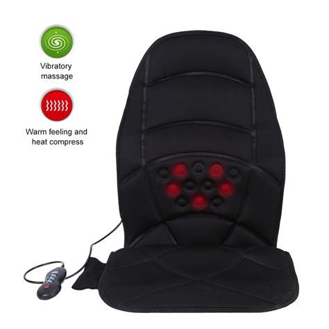 Car Home Massager Cushion 8 Mode 3 Intensity Neck Back Lumbar Full Body Vibration Heated