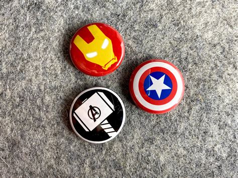 Superhero Pins 45 Super Hero Designs Marvel Dc Comic Etsy