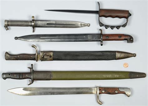 Lot 407 Wwi Assorted Bayonets And Trench Knife Case Auctions
