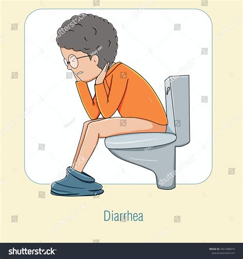 Boy Having Diarrhea Food Poison Stomach Stock Vector Royalty Free