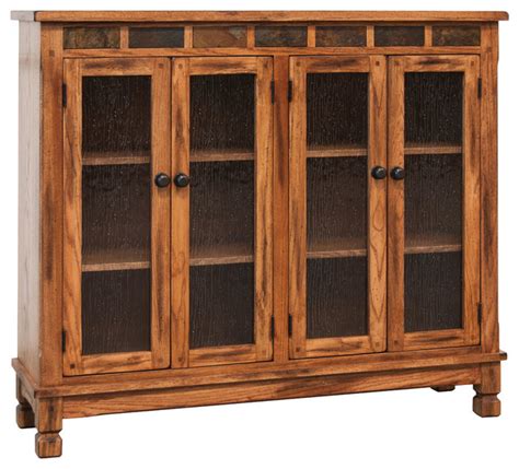 Santa Fe 4 Door Bookcase With Slate Transitional Bookcases By