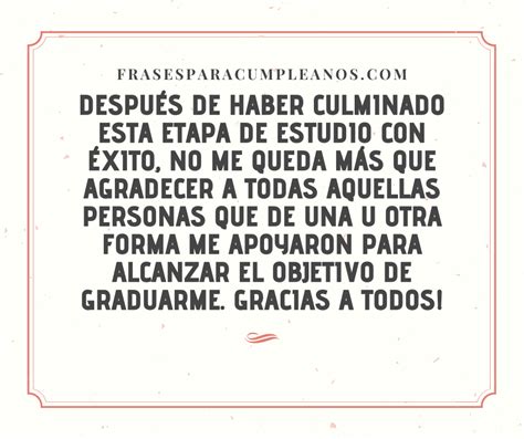 Frases De Agradecimiento En Graduacion Minisfa