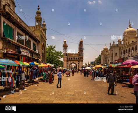 Hyderabad India June 17 2019 The Charminar Panoramic View Of The