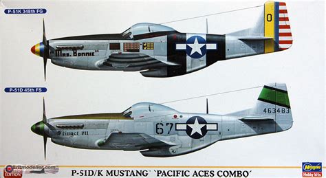 P 51dk Mustang Pacific Aces Combo 172 Hasegawa Kits
