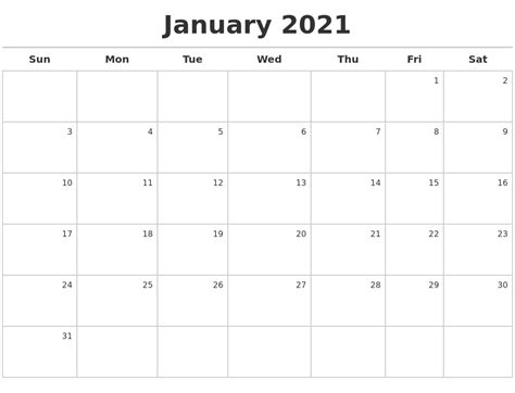 February 2021 Printable Calender