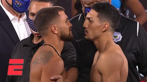 Vasiliy Lomachenko And Teofimo Lopez Weigh In Before Their Title Fight