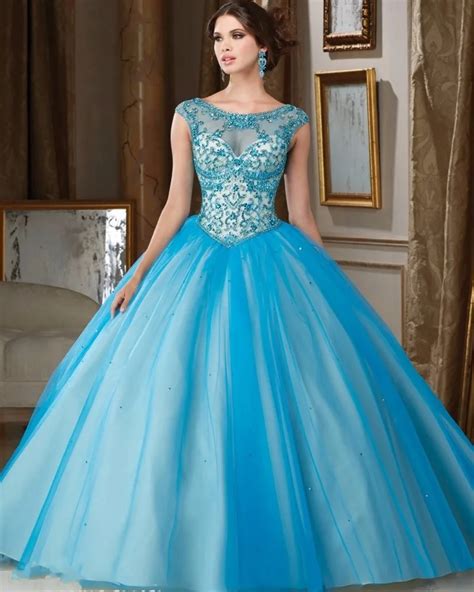 Beautiful Blue Quinceanera Dresses 2017 Pink Tulle Quinceanera Ball