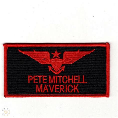 Top Gun Pete Mitchell Maverick Costume Name Tag Patch 4 Inch Wide