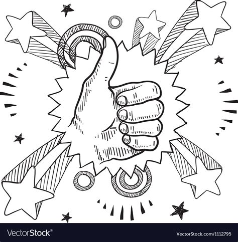 Doodle Pop Thumbs Up Royalty Free Vector Image