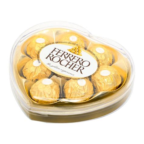 Pack 8 Uds Bombones Ferrero Rocher Estuche De Corazón 100g 917171